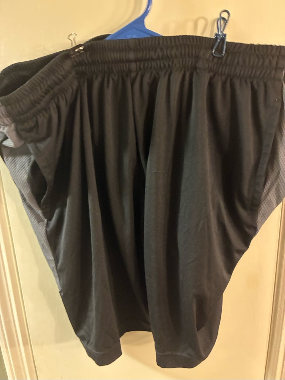 Men's Tek Gear Athletic Shorts Black/Gray Size XXL 2XL Elastic Waist Drawstring